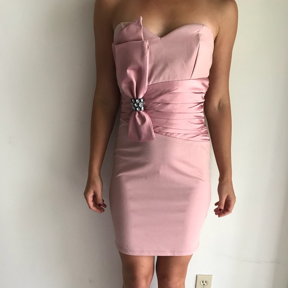Light Pink Cocktail Dress with Bow